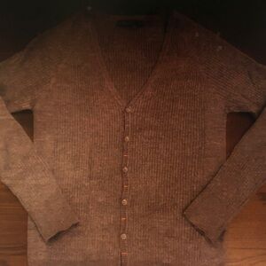 Men's Brown Cardigan Sweater